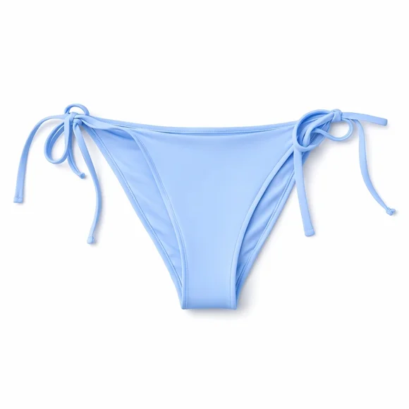 🆕️NWT WILO Baby Blue Bikini Set Medium Tie Side Triangle Top Resort Swim